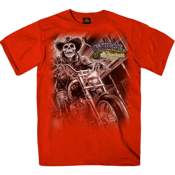 2025 Sturgis Men's Motorcycle Rally #1 Ghost Rider Red T-Shirt