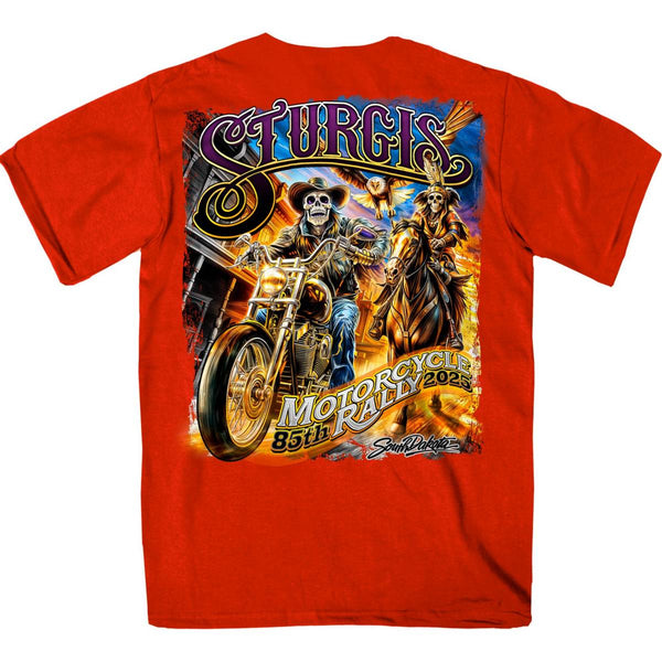 2025 Sturgis Men's Motorcycle Rally #1 Ghost Rider Red T-Shirt