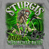 2025 Sturgis Motorcycle Rally Skeleton Chief Heather Grey Men's T-Shirt