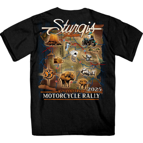 2025 Sturgis Motorcycle Rally Attractions Men's Black T-Shirt