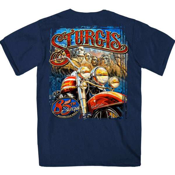 2025 Sturgis Motorcycle Rally Rushmore Navy Men's T-Shirt