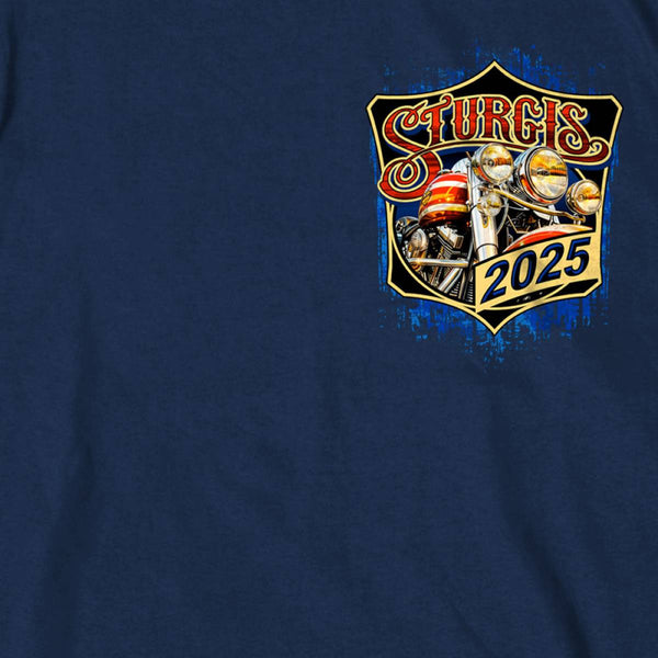 2025 Sturgis Motorcycle Rally Rushmore Navy Men's T-Shirt