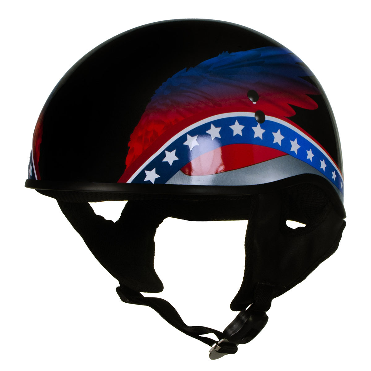 Hot Leathers HLT68 Eagle Wings Black Advanced DOT Approved