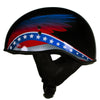 Hot Leathers HLT68 Eagle Wings Black Advanced DOT Approved Motorcycle Skull Cap Half Helmet for Men and Women