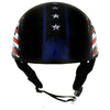 Hot Leathers HLD1051 USA Flag Star and Stripes Glossy Black Motorcycle DOT Skull Cap Helmet