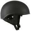 Hot Leathers T72 'Black Widow' Flat Black Motorcycle Half Helmet for Men and Women Biker with Drop Down Visor