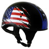 Hot Leathers HLD1051 USA Flag Star and Stripes Glossy Black Motorcycle DOT Skull Cap Helmet