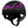 Milwaukee Helmets T72 Gloss Black Pink Butterflies Advanced DOT Helmet for Men and Women with Drop Down Tinted Visor