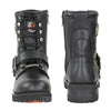 Vulcan V-117 Men's 'Rage' Black Lace-Up Motorcycle Riding Leather Boots