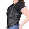 Hot Leathers VSL1006 Ladies Black Leather Braided Vest