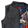 Hot Leathers VSM1052 Men's Black 'Patriotic' Conceal and Carry Leather Vest