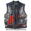 Hot Leathers VSM1052 Men's Black 'Patriotic' Conceal and Carry Leather Vest