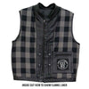 Hot Leathers VSM1059 Men's Black 'Flannel Grey' Conceal and Carry Leather Vest