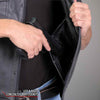 Hot Leathers VSM1059 Men's Black 'Flannel Grey' Conceal and Carry Leather Vest