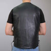 Hot Leathers VSM1062 Men's Black 'Lone Wolf' Conceal and Carry Side Lace Leather Vest