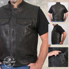 Milwaukee Leather USA MADE MLVSM5004 Men's Black 'Chaos' Premium Dual Closure Motorcycle Leather Vest