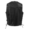 Milwaukee Leather USA MADE MLVSM5008 Men's Black 'Buster' Side Lace Premium Motorcycle Leather Vest