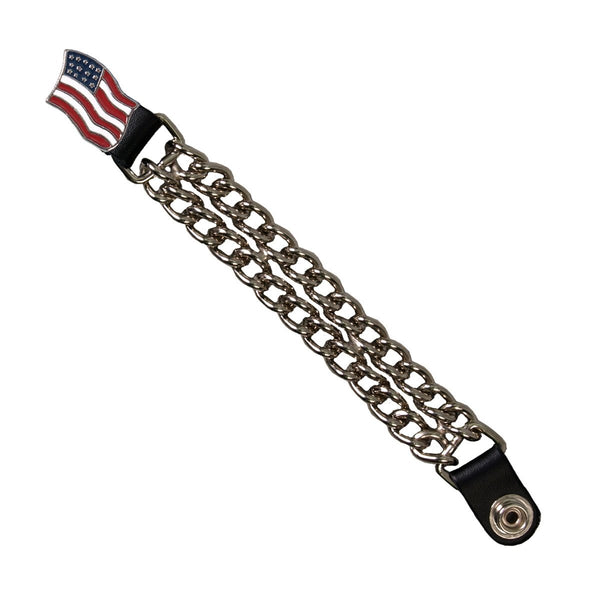 Hot Leathers VXC2003 American Flag Chain Motorcycle Biker Vest Extender - 4 Inch