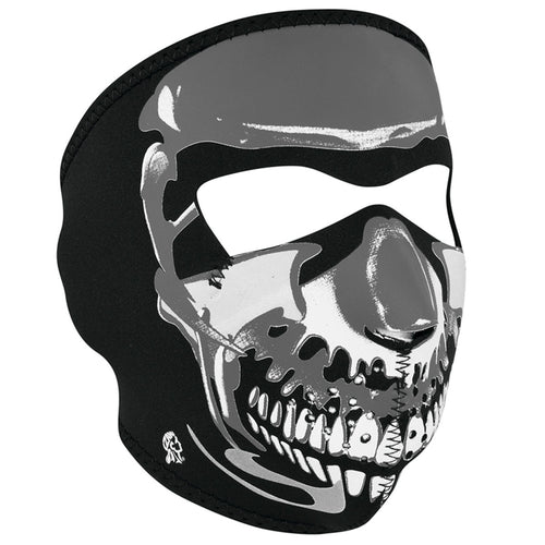 ZanHeadgear WNFM023 Neoprene Full Face Mask with Chrome Skull Design