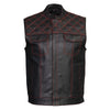 Xelement ‘Gold Series’ XS13002 Men's 'Stars and Stripes’ Black Leather Motorcycle Biker Vest with USA Flag Liner