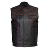 Xelement ‘Gold Series’ XS13002 Men's 'Stars and Stripes’ Black Leather Motorcycle Vest with USA Flag Liner
