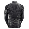 Xelement XS22001 Women's 'Scuba' Black Leather Motorcycle Biker Jacket with Reflective Wings and Studs