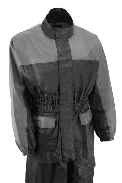 NexGen XS5031 Women's Grey and Black Water Proof Rain Suit with Cinch Sides