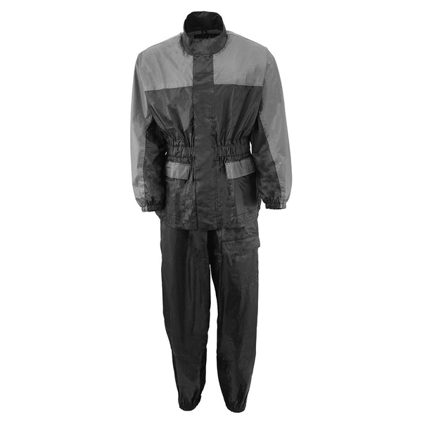 NexGen XS5031 Women's Grey and Black Water Proof Rain Suit with Cinch Sides