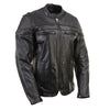 Xelement XS6332 Women's 'Road Queen' Black Premium Leather Motorcycle Rider Jacket with X-Armor Protection