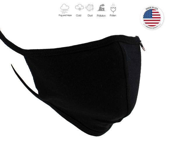 Xelement XS8002 USA Made '100 % Cotton' Black Protective Face Mask