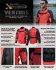 Xelement XS8161 Men's 'Venture' All Season Black with Red Tri-Tex and Mesh Motorcycle Rider Jacket with X-Armor