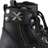 Xelement 2505 Women's 'Righteous' Black Leather Zippered Motorcycle Boots