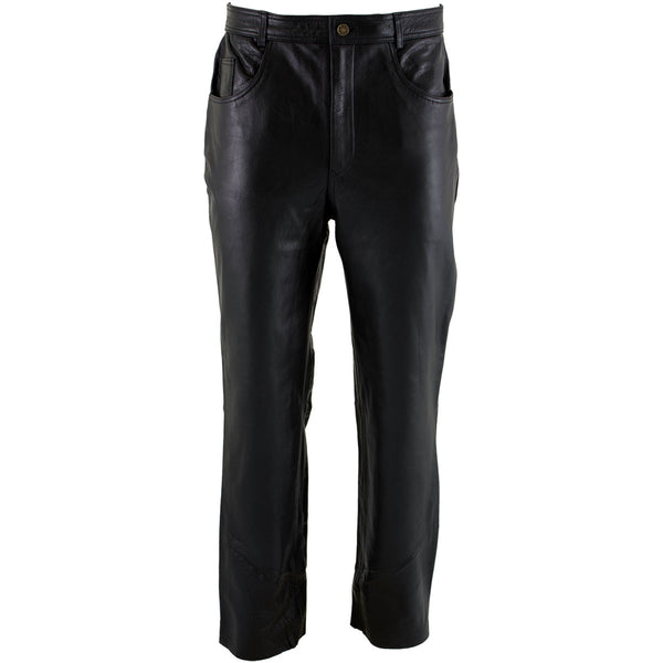 Xelement B7400 Men's 'Classic' Black Fitted Leather Pants