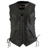 Xelement B277 Women's Black 'Mistress' Side Lace Motorcycle Leather Vest