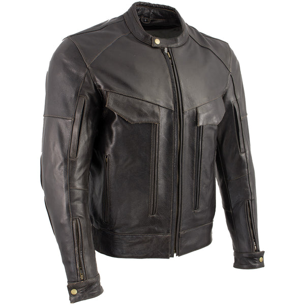 Xelement B7496 'Bandit' Men's Retro Distressed Brown Leather