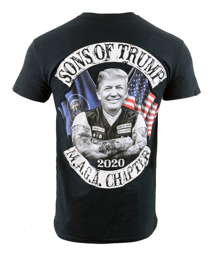Biker Clothing Co. BCC116007 Men's Black 'Sons of Trump' Motorcycle Cotton T-Shirt