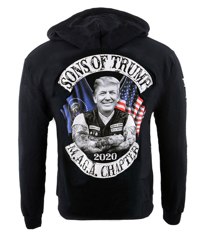 Biker Clothing Co. BCC118010 Men's Black 'Sons of Trump' Pullover Motorcycle Hoodie