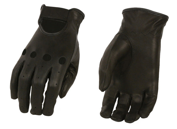 Xelement XG37535 Ladies Black Unlined Classic Leather Driving Gloves