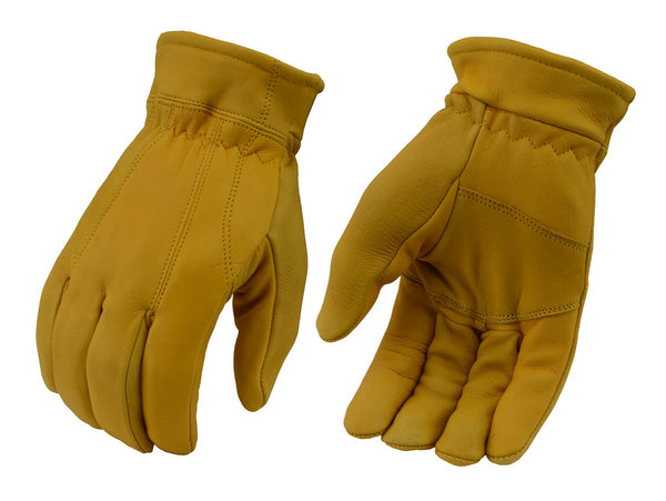 Xelement XG37547 Men's Yellow Lined Full Grain Deerskin Gloves
