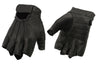 M Boss Motorcycle Apparel BOS37564 Men's Black Perforated Leather Gel Palm Fingerless Gloves