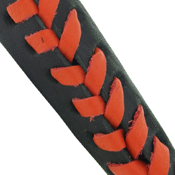 Hot Leathers CCA1016 Lace-Up Black and Orange Motorcycle Clutch Cover