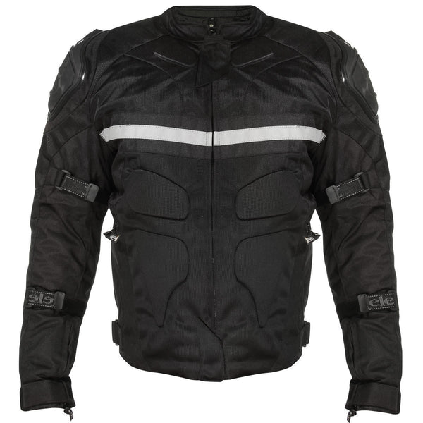 Xelement CF751 Men's 'Roll Out' Black Tri-Tex Motorcycle Jacket with X-Armor Protection