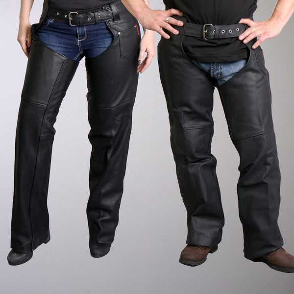 Hot Leathers CHM1001 Best Selling Black Fully Lined Unisex Leather Chaps