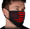 Milwaukee Leather FMD1017 'Black and Red US Flag' 100 % Cotton Protective Face Mask with Optional Filter Pocket