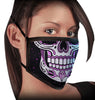 Milwaukee Leather FMD1019 Ladies 'Sugar Skull' 100 % Cotton Protective Face Mask with Optional Filter Pocket