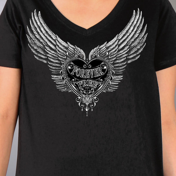 Hot Leathers GLR1509 Silver Flight Forever Free Ladies Tee