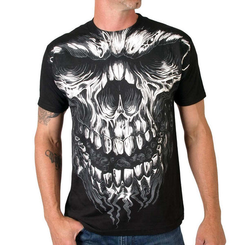 Hot Leathers GMS1237 Men’s ‘Shredder Skull Jumbo Print’ Black T-Shirt