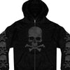 Hot Leathers GMZ4305 Men’s ‘Skull and Crossbones’ Black Hoodie with Zipper Closure