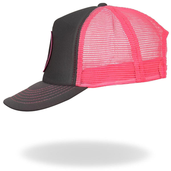 Hot Leathers GSH1001 Middle Finger Grey and Pink Trucker Hat