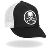 Hot Leathers GSH1008 Skull and Cross Bones Black and White Trucker Hat